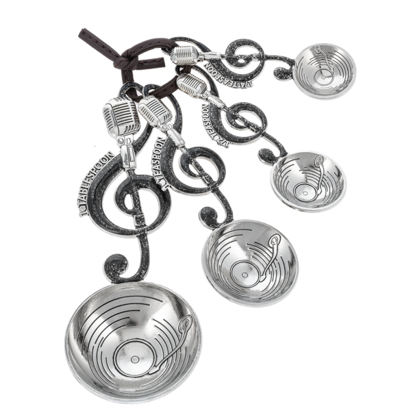 Treble Clef w/Mic Measuring Spoons-Set of 4
