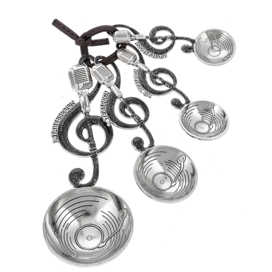 Treble Clef w/Mic Measuring Spoons-Set of 4