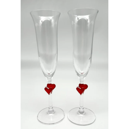 Two Hearts Champagne Glasses-Set of 2