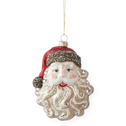 Vintage Glass Santa Head Ornament
