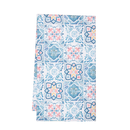 Vintage Tile Pattern Tea Towel-Assorted, each sold separately