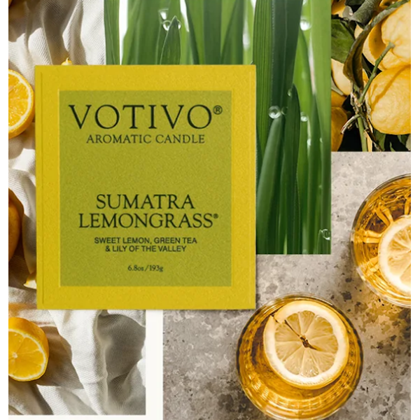 Votivo Sumatra Lemongrass Soy Blend Candle