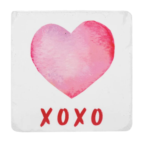 Watercolor Hearts Coaster Set