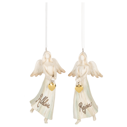Watercolor Flying Angel Ornaments-Alleluia & Rejoice, each sold separately