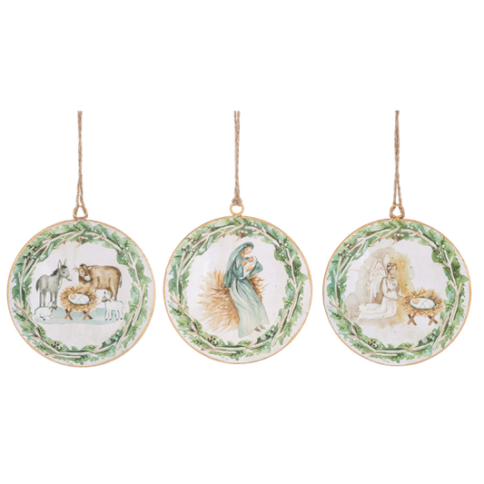 Watercolor Holy Family Disk Ornaments-Assorted Styles, sold separately