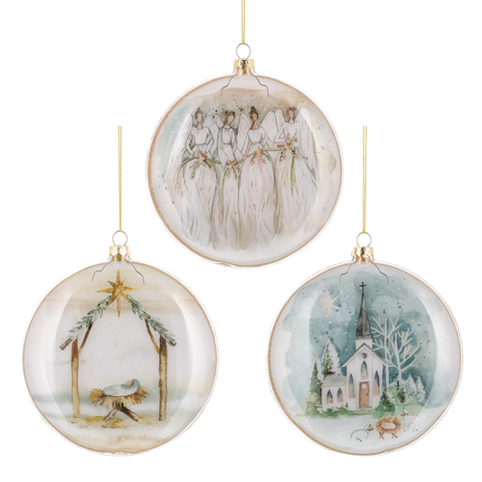 Watercolor Spiritual Disk Ornament-Assorted Styles, each sold separately