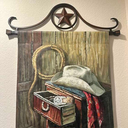 Vintage Western Cowboy Canvas Wall Scroll | Always Unique (2007)