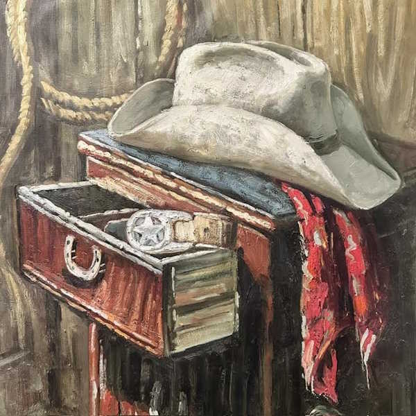 Vintage Western Cowboy Canvas Wall Scroll | Always Unique (2007)