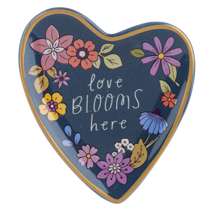 Wildflower Heart Trinket Dish-Assorted, each sold seperately