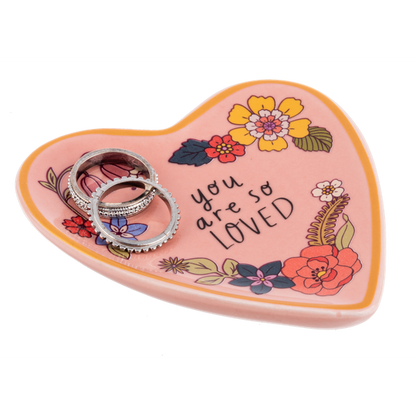 Wildflower Heart Trinket Dish-Assorted, each sold seperately