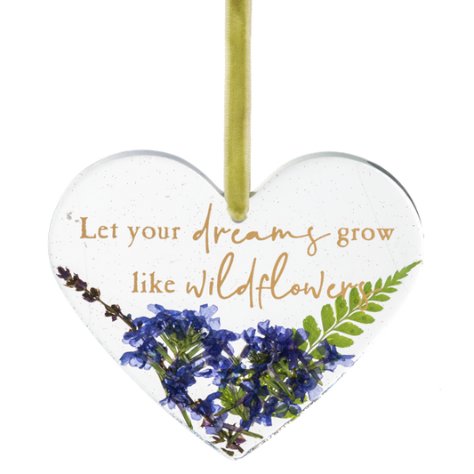Let Your Dreams Grow Like Wildflowers-Acrylic Heart Ornament