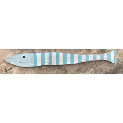 Striped Rustic Wooden Fish Ornament