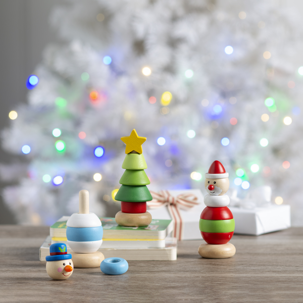 Wood Holiday Toy Stacker, Baby Toy