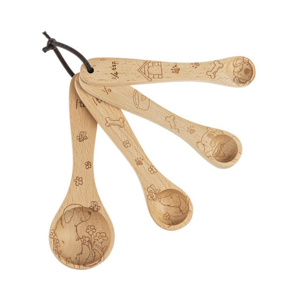 Dog Measuring Spoon Set-Beech Wood