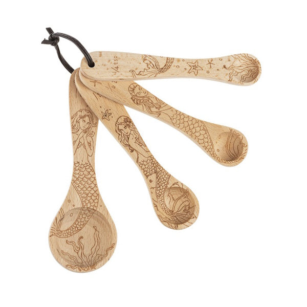 Mermaid Beech Wood Measuring Spoon Set