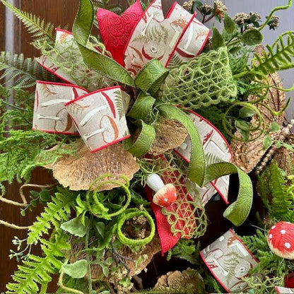 Woodland Mushroom Wreath-Handmade