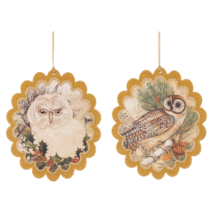 Woodland Owl Ornament, Paper-Assorted Styles, each sold separately