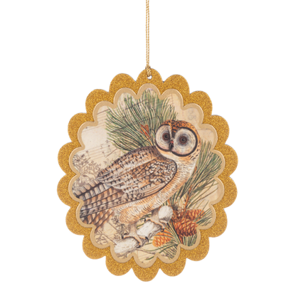 Woodland Owl Ornament, Paper-Assorted Styles, each sold separately