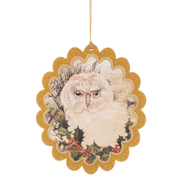 Woodland Owl Ornament, Paper-Assorted Styles, each sold separately