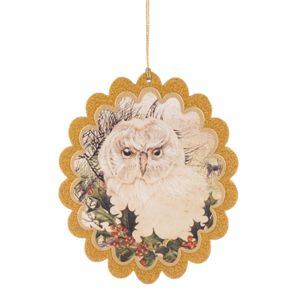 Woodland Owl Ornament, Paper-Assorted Styles, each sold separately