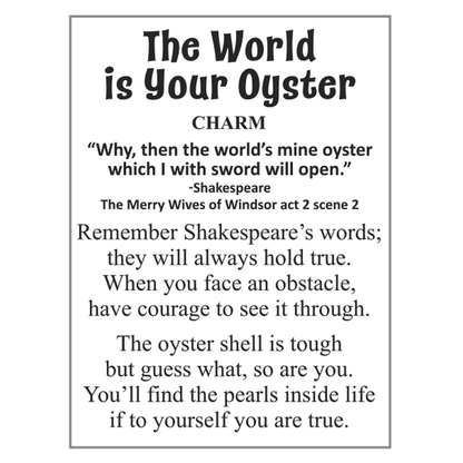 The World is your Oyster Charm, with Insert Card