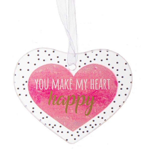 You Make My Heart Happy, Glass Heart Ornament