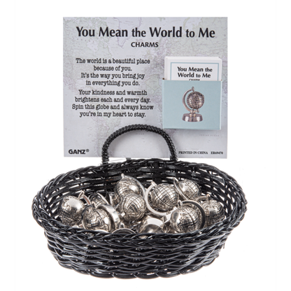 You Mean The World To Me-Spinning Charm, Includes Insert Card