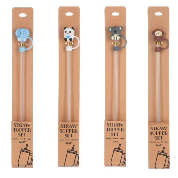Zoo Animal Straws/Straw Topper Set-Assorted, each sold separately
