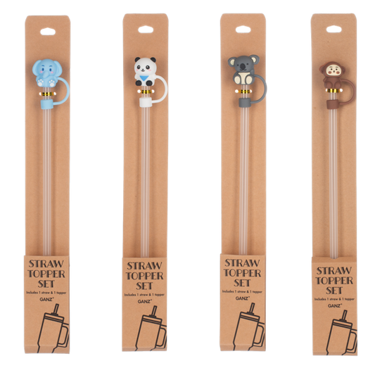 Zoo Animal Straws/Straw Topper Set-Assorted, each sold separately