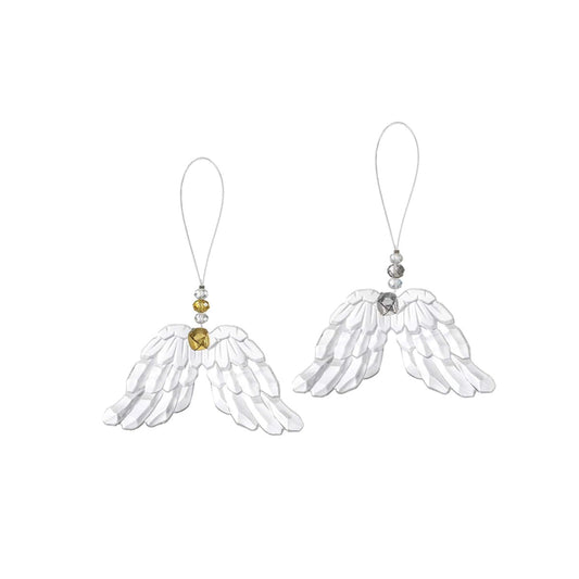 Acrylic Angel Wings Kissing Krystals Ornament, each sold separately