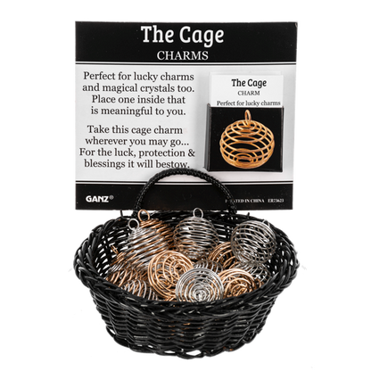 The Cage Charm-Silver or Gold, sold seperately