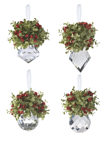 Mistletoe Kissing Krystals Ornament