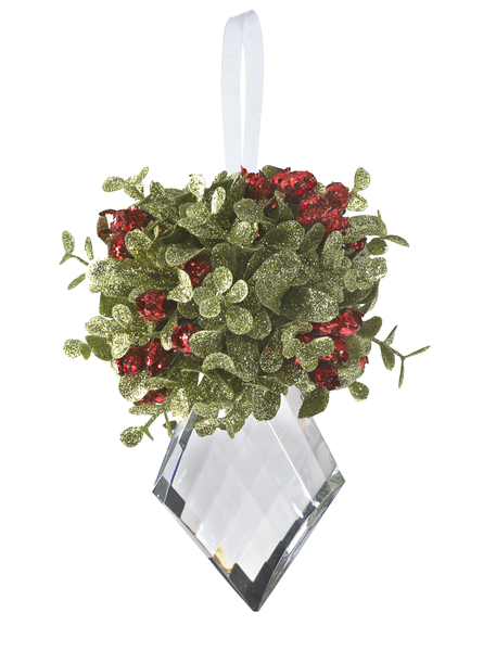 Mistletoe Kissing Krystals Ornament