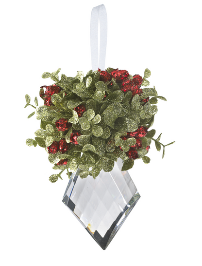 Mistletoe Kissing Krystals Ornament