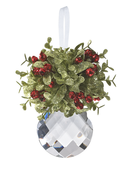 Mistletoe Kissing Krystals Ornament