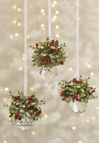 Mistletoe Kissing Krystals Ornament