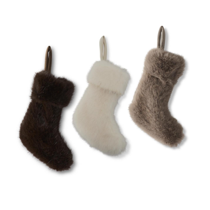 Faux Fur Mini Stockings-Assorted Colors, each sold separately