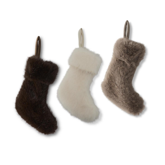 Faux Fur Mini Stockings-Assorted Colors, each sold separately