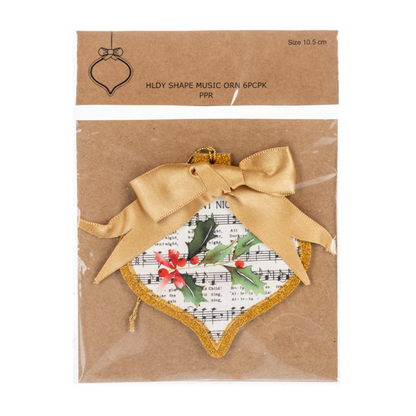 Music Sheet Ornaments-Assorted, each sold separately