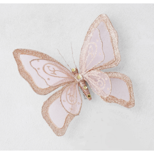 Glitter Butterfly Clip Ornament