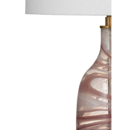 Rosie Table Lamp in Pink Art Glass