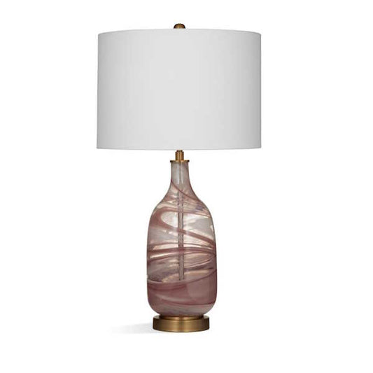 Rosie Table Lamp in Pink Art Glass
