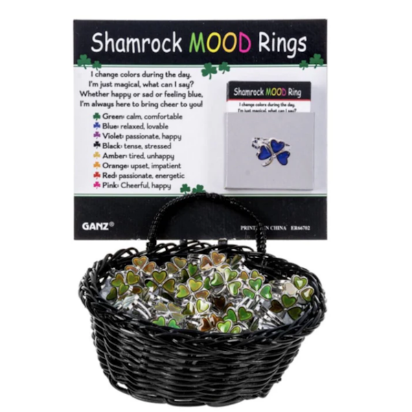 Shamrock Mood Ring with Insert Card