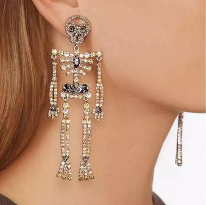 Skeleton Rhinestone Earrings