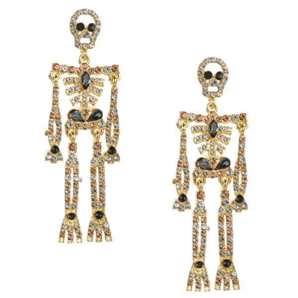 Skeleton Rhinestone Earrings