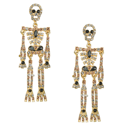 Skeleton Rhinestone Earrings