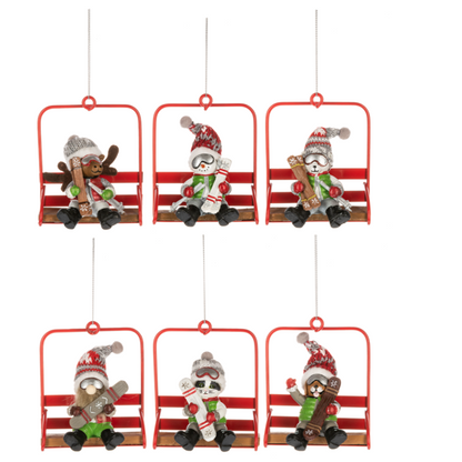 Ski Lodge Chair Lift Ornament